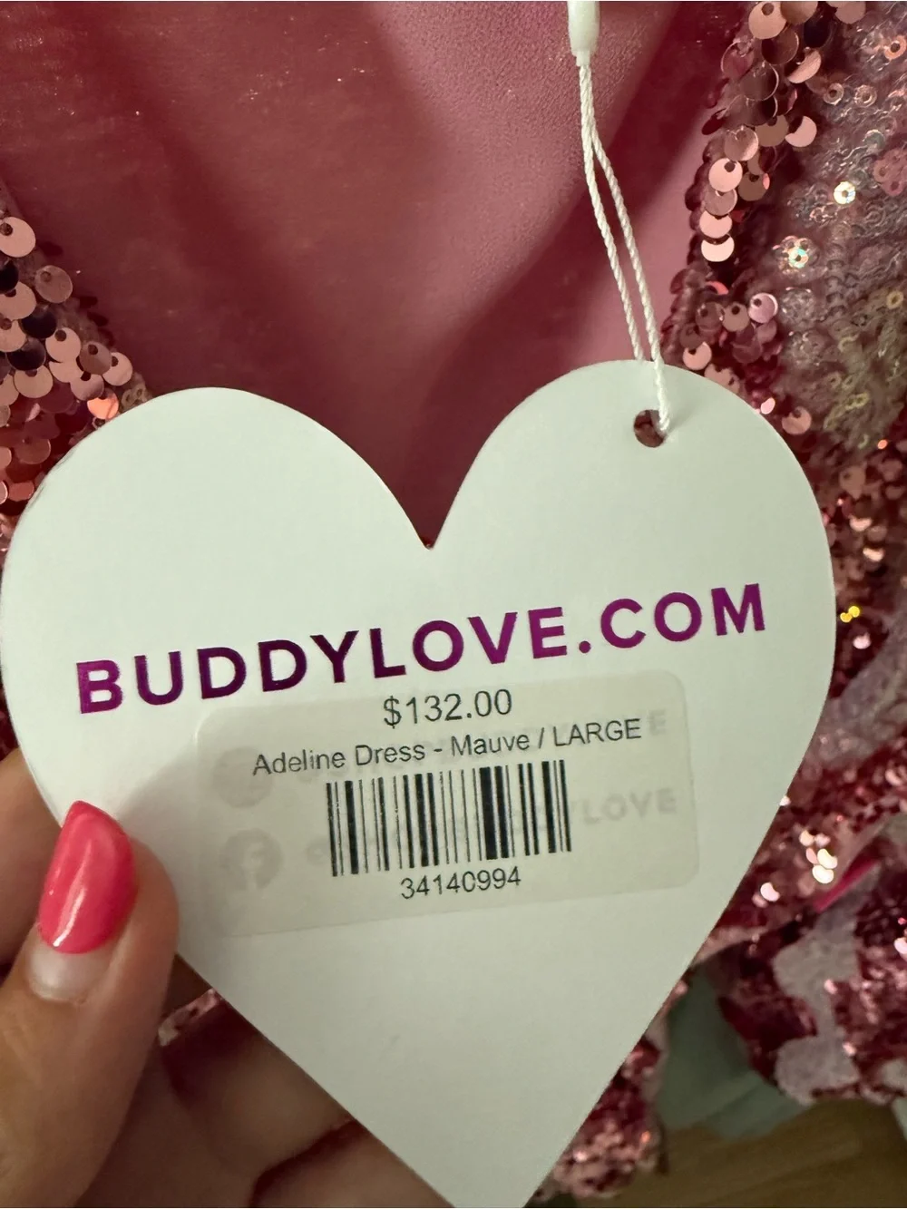 Buddy Love Mauve Sequin Adeline Dress - Pink Sequins - Picture 3 of 3